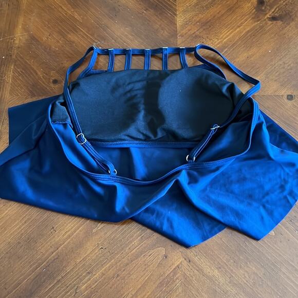 SHEIN Size L 2pc Bikini Swimsuit Tiered Top Tropical Print Bottom - Picture 3 of 8